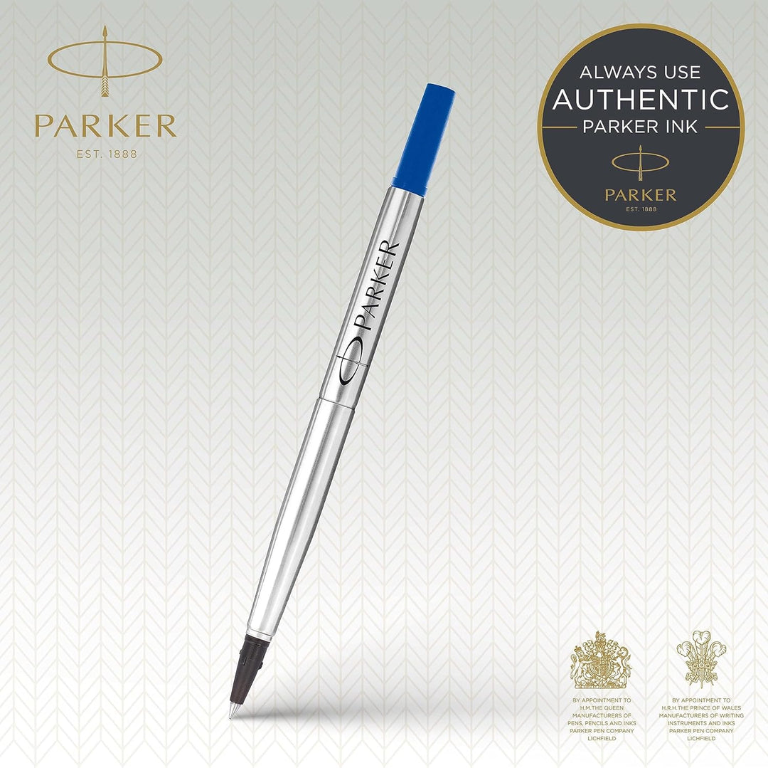 Parker Ersatzminen für Tintenroller | feine Spitze | blaue QUINK Tinte | 12 Stück Blau feine Feder,