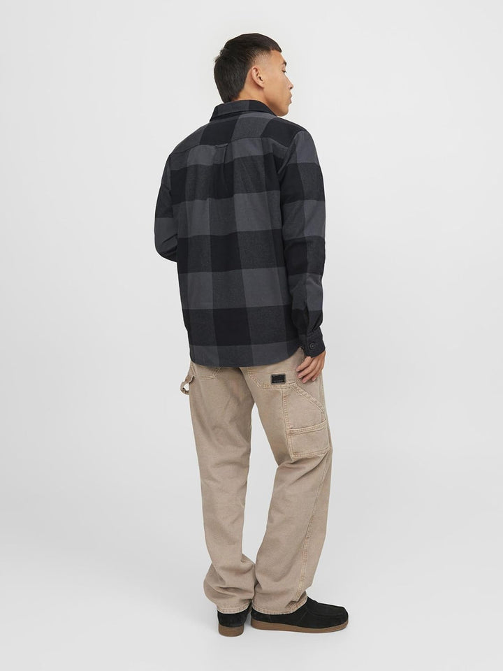 JACK & JONES Male Overshirt Comfort Fit Overshirt S Asphalt, S Asphalt