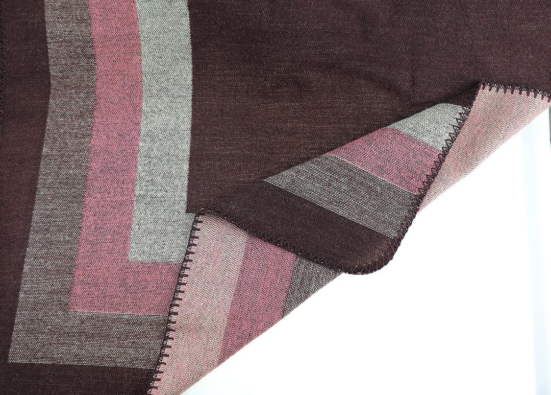 Shmily Girl - Damen Poncho Habe Gestrickt Überdimensionalen Decke Kap-Schal Streifen / Kaffee, Strei