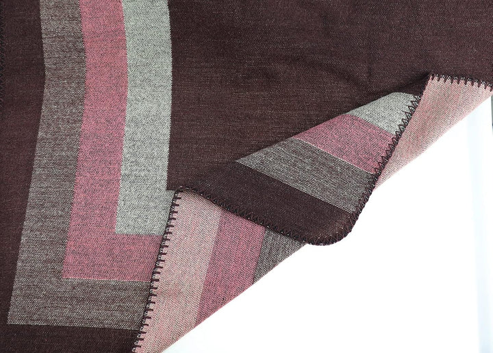 Shmily Girl - Damen Poncho Habe Gestrickt Überdimensionalen Decke Kap-Schal Streifen / Kaffee, Strei