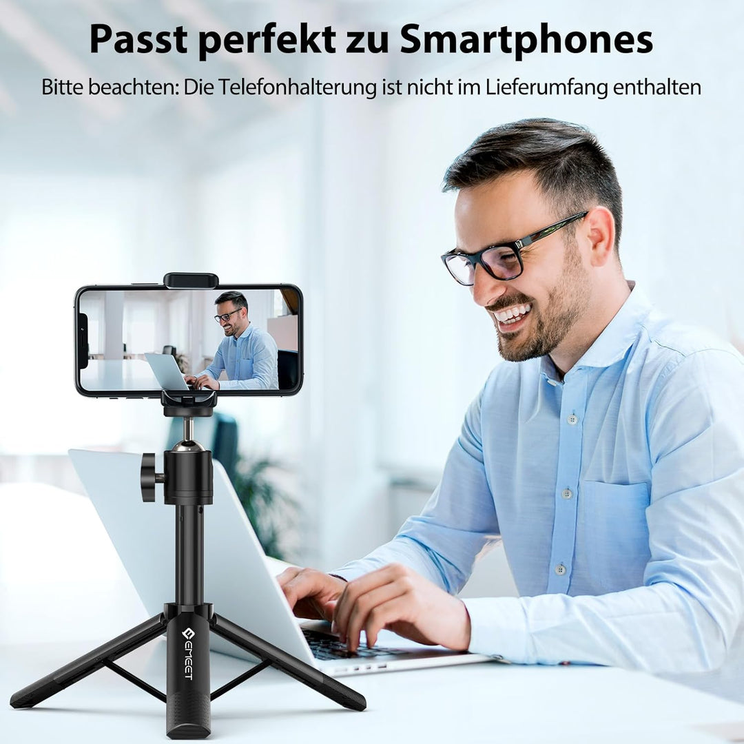 EMEET Stativ - TD303 Tripod für EMEET Webcam, Versenkbare Stative 14.5cm -31.8cm, mit 1/4 Zoll Schra