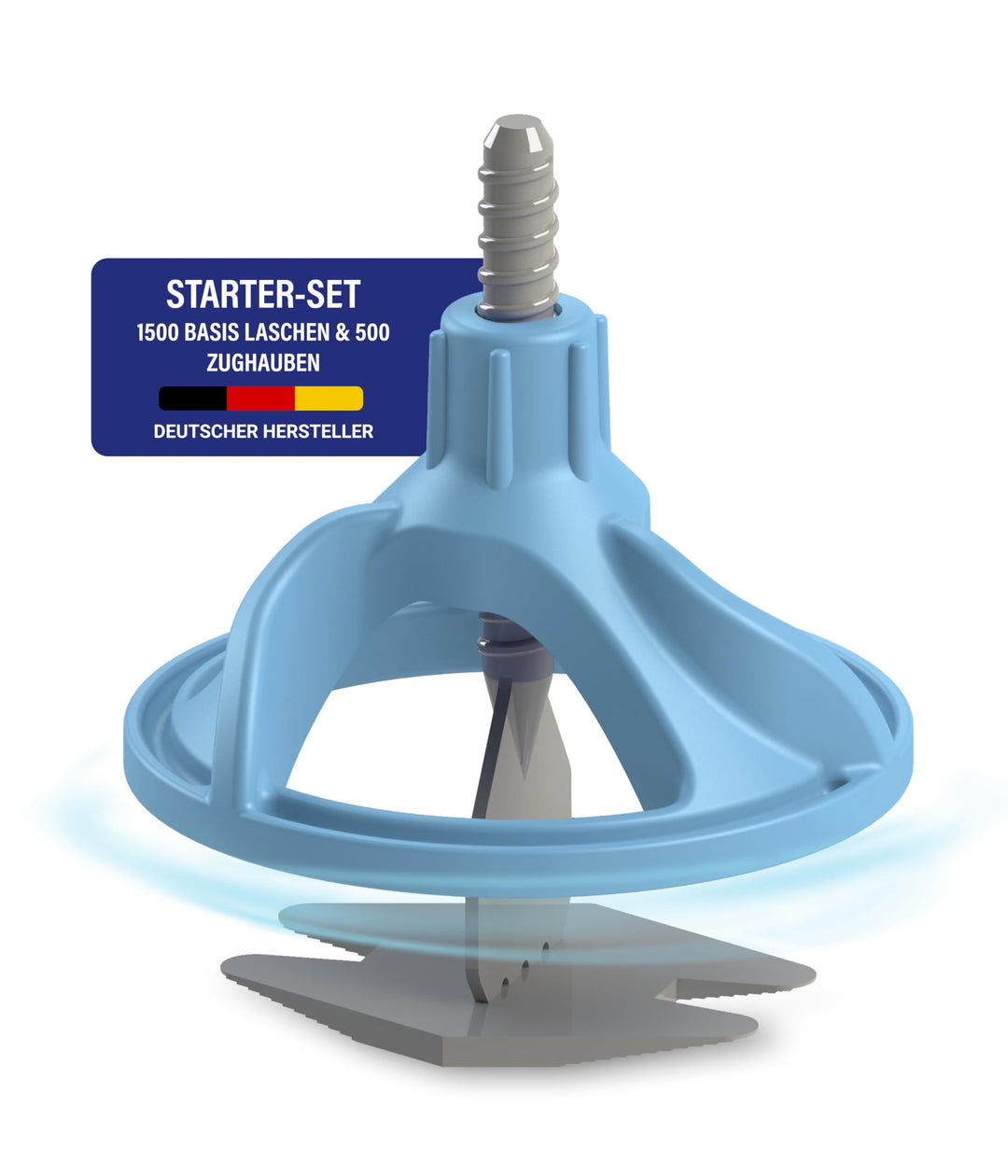 Fliesen Nivelliersystem Starter-Set für 2 mm Fugen: 50 Zughauben für 3-15 mm Fliesenstärke + 150 Bas