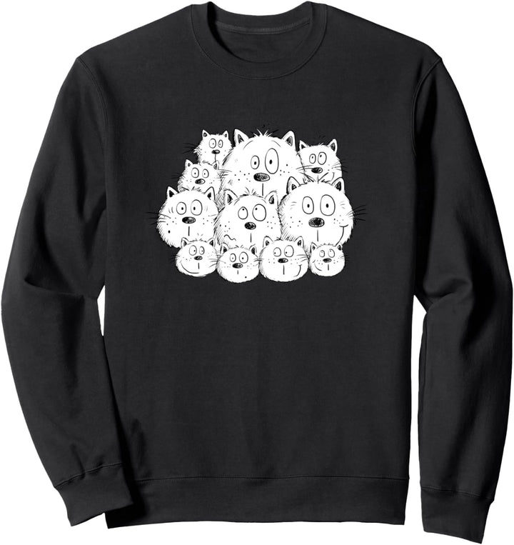 Lustiges Katzen Motiv I Katzen Druck für Katzenfreunde Fun Sweatshirt