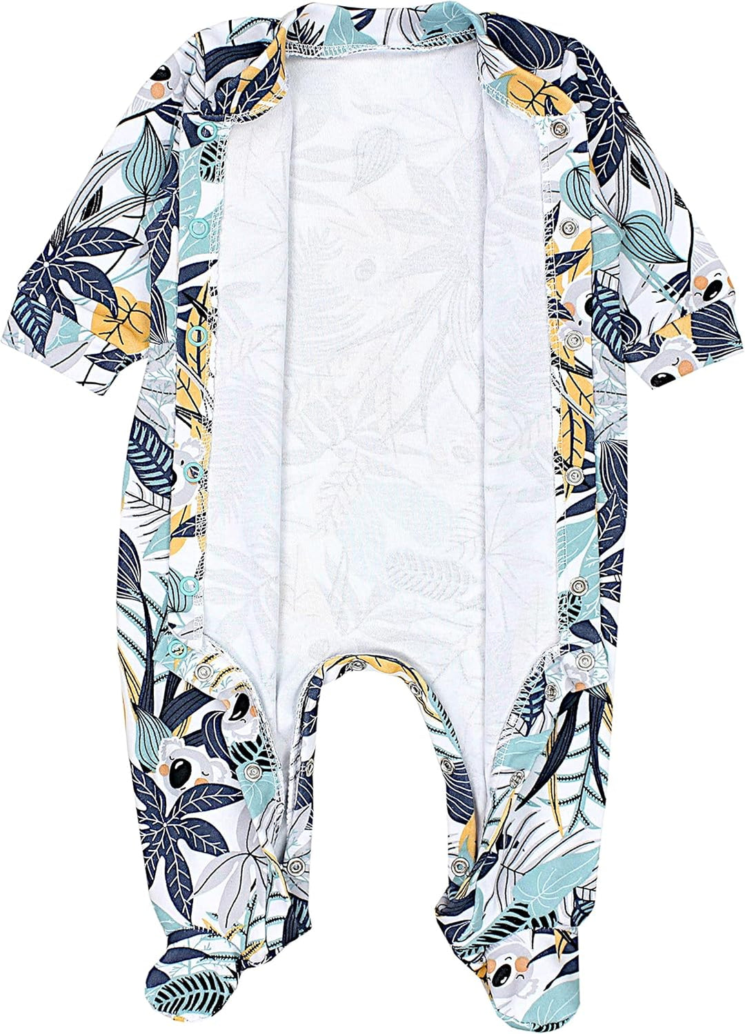 TupTam Baby Jungen Schlafstrampler Langarm Strampler Schlafanzug mit Fuss 3er Pack, Koala Safari Str