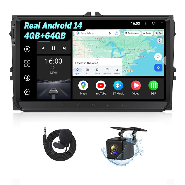 Eonon 9 Zoll für Volkswagen SEAT Skoda Golf VI/V Polo Touran T5 Android 14 3+32GB Car Stereo GPS Car