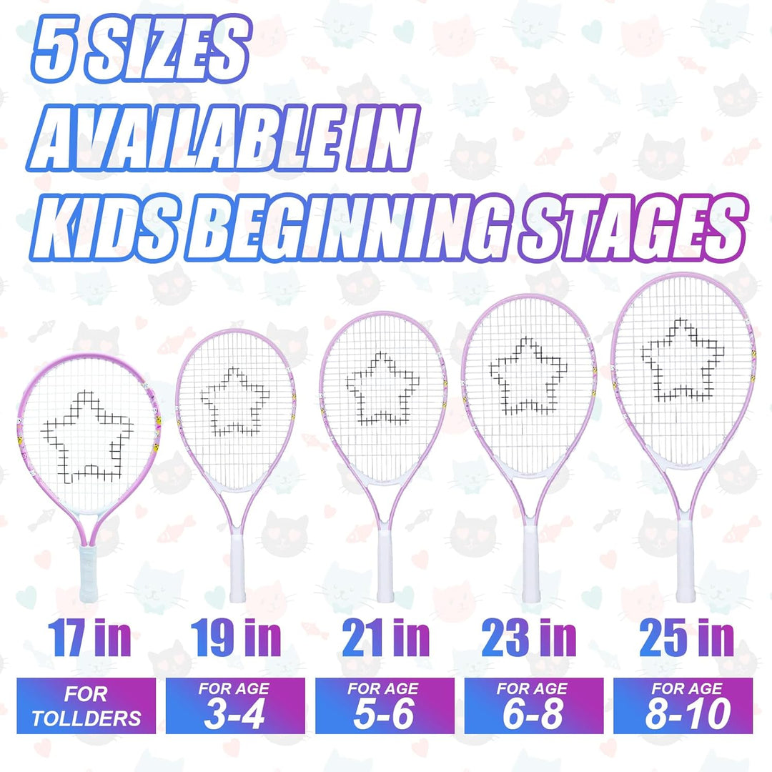 AMA SPORT - Junior-Tennisschläger für Kinder von 2–12 Jahren – Jungen & Mädchen – mit Nylon-Tragetas