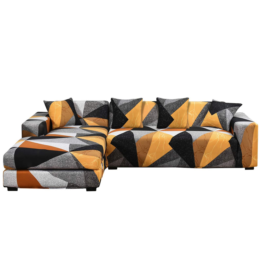 ShowyLive Sofa Überzug Couch Überzug 2er Set für Ecksofa L-Form Sofabezug 3 Sitzer+3 Sitzer, mit 4 S