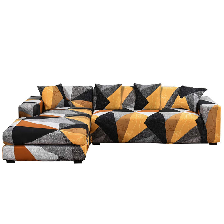 ShowyLive Sofa Überzug Couch Überzug 2er Set für Ecksofa L-Form Sofabezug 3 Sitzer+3 Sitzer, mit 4 S