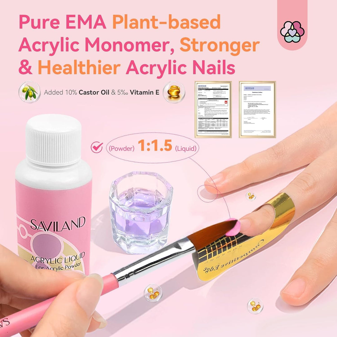 Acryl Nagelset Nagelstudio Set mit Nagelfräser und UV Lampe für Gelnägel , Acrylpulver mit Acryl Liq
