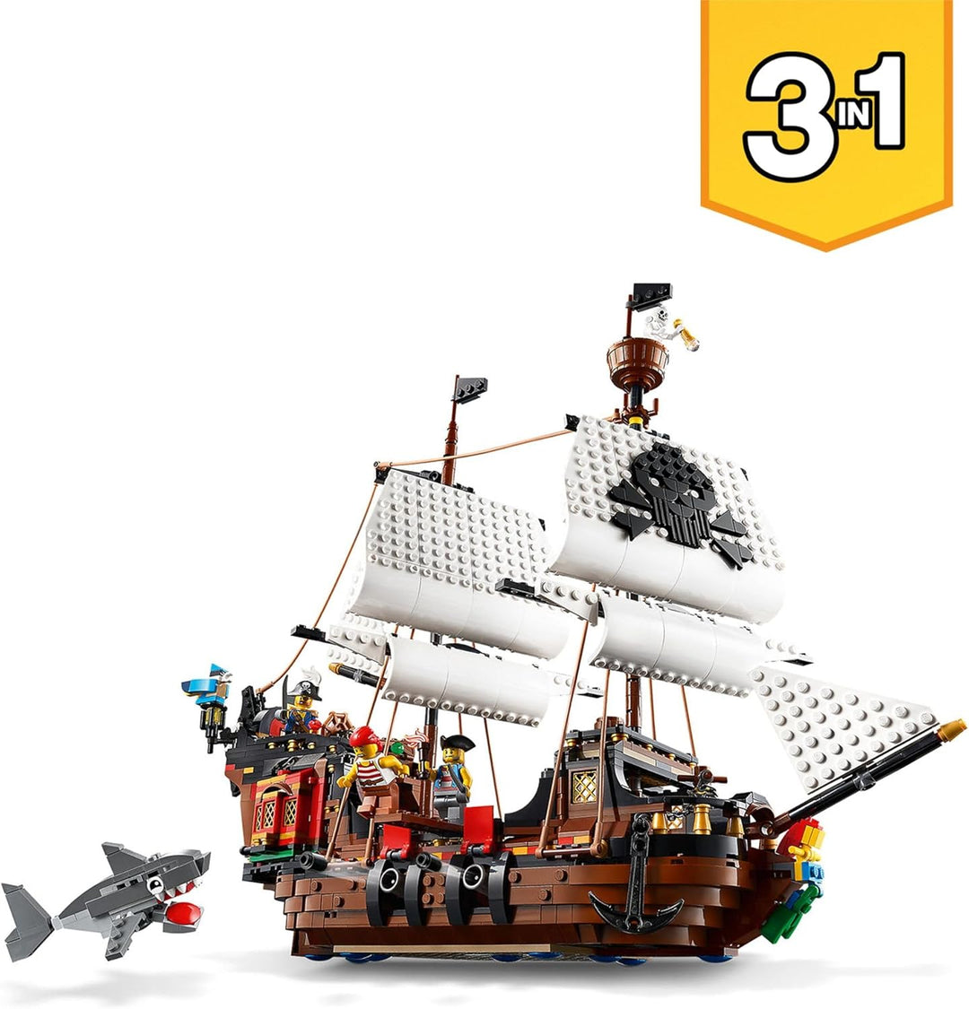 LEGO 31109 Creator 3-in-1 Piratenschiff, Taverne oder Totenkopfinsel Spielzeug Set, Piratentaverne,