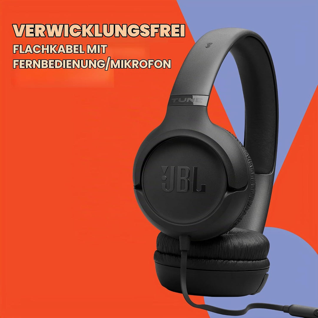 JBL Tune 530 Comfort-Fit Wired On Ear Kopfhörer mit Mikrofon, JBL Reiner Bass-Sound, EQ-Voreinstellu