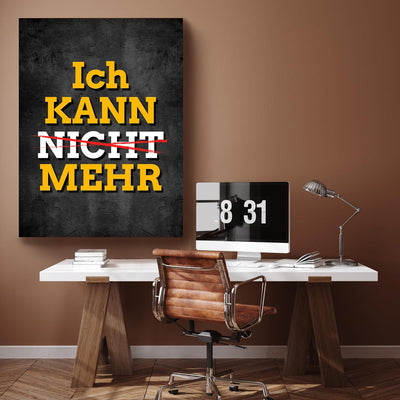 wandmotiv24 Leinwand-Bilder Motivation, Grösse 60x45cm, Hochformat, ich kann mehr, Spruch auf Leinwa