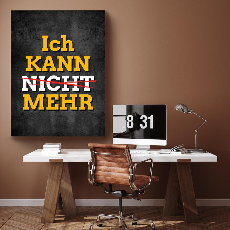 wandmotiv24 Leinwand-Bilder Motivation, Grösse 100x75cm, Hochformat, ich kann mehr, Spruch auf Leinw