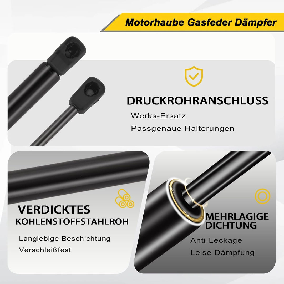 2x Motorhaubendämpfer für MINI Mini Cooper/Mini One F56 2019- Motorhaube Gasfeder Dämpfer Schwarz Er