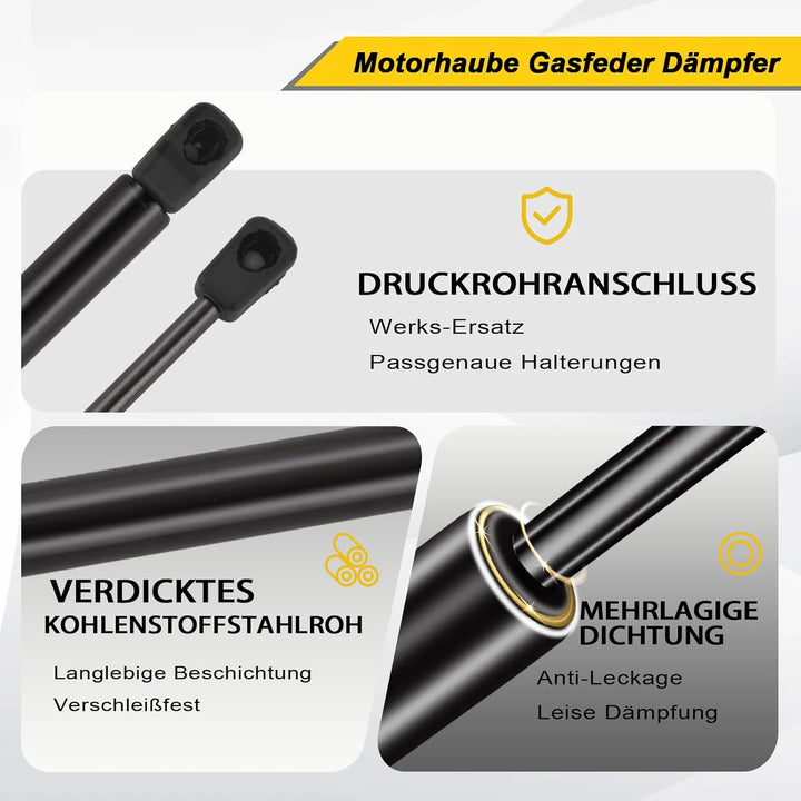 2x Motorhaubendämpfer für MINI Mini Cooper/Mini One F56 2019- Motorhaube Gasfeder Dämpfer Schwarz Er
