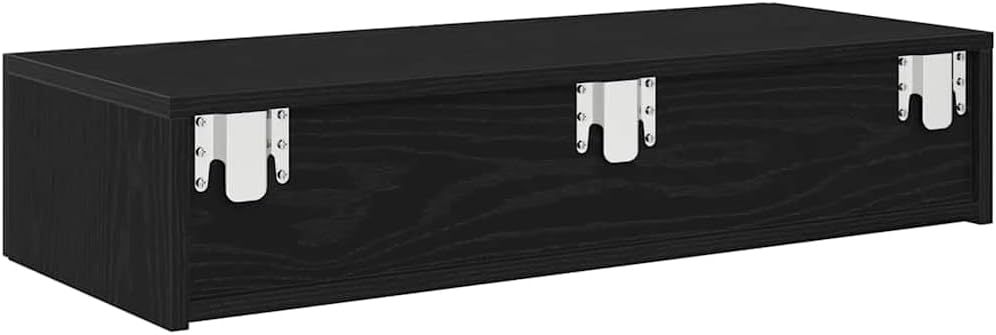 Solivagant Wandregal mit Schubladen Schwarz 80x33x17 cm Holzwerkstoff, Möbel,Regalsysteme,Wandregale