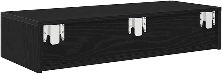 Solivagant Wandregal mit Schubladen Schwarz 80x33x17 cm Holzwerkstoff, Möbel,Regalsysteme,Wandregale