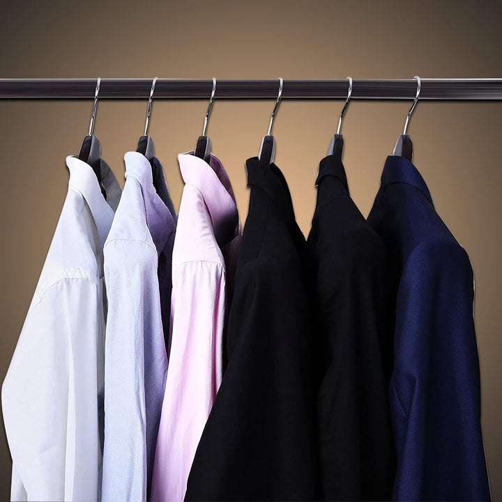 MECOREX Anzugbügel, 10er Set, Kleiderbügel aus Massivholz, mit extra Breiten Schultern, rutschfest,