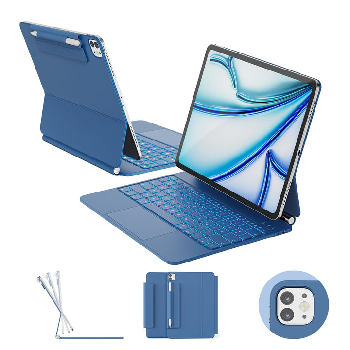 RAYMCRAFT für iPad Air 13 Zoll Hülle mit Tastatur (M4/M3/M2) & iPad Pro 12,9" (6./5./4./3.) Magic Ke