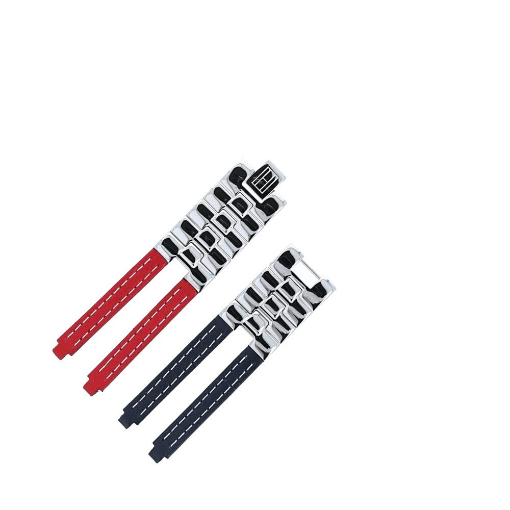 TOMMY HILFIGER Uhrenarmband 19mm Leder Edelstahl Rot / Blau - Gehäusenummer TH.F80132 - Passend Für