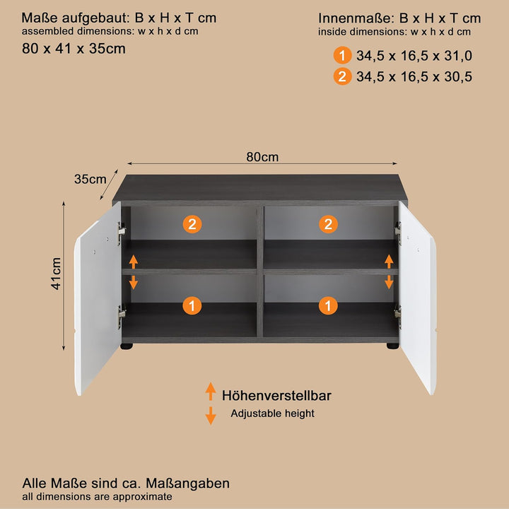 trendteam smart living - Schuhkommode Sitzbank - Garderobe - Line - Aufbaumass (BxHxT) 80 x 41 x 35