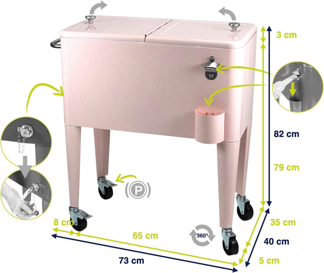 Kailua Cooler - Kühlbox, Kühlwagen, Getränkekühler Pink, Pink