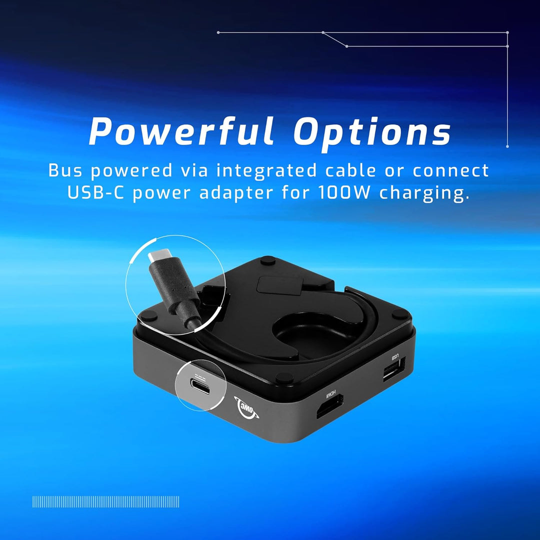 OWC - USB-C Travel Dock - 5 Ports (USB-C, USB-C 100W, USB 3.1, HDMI, SD Reader) Space Gray