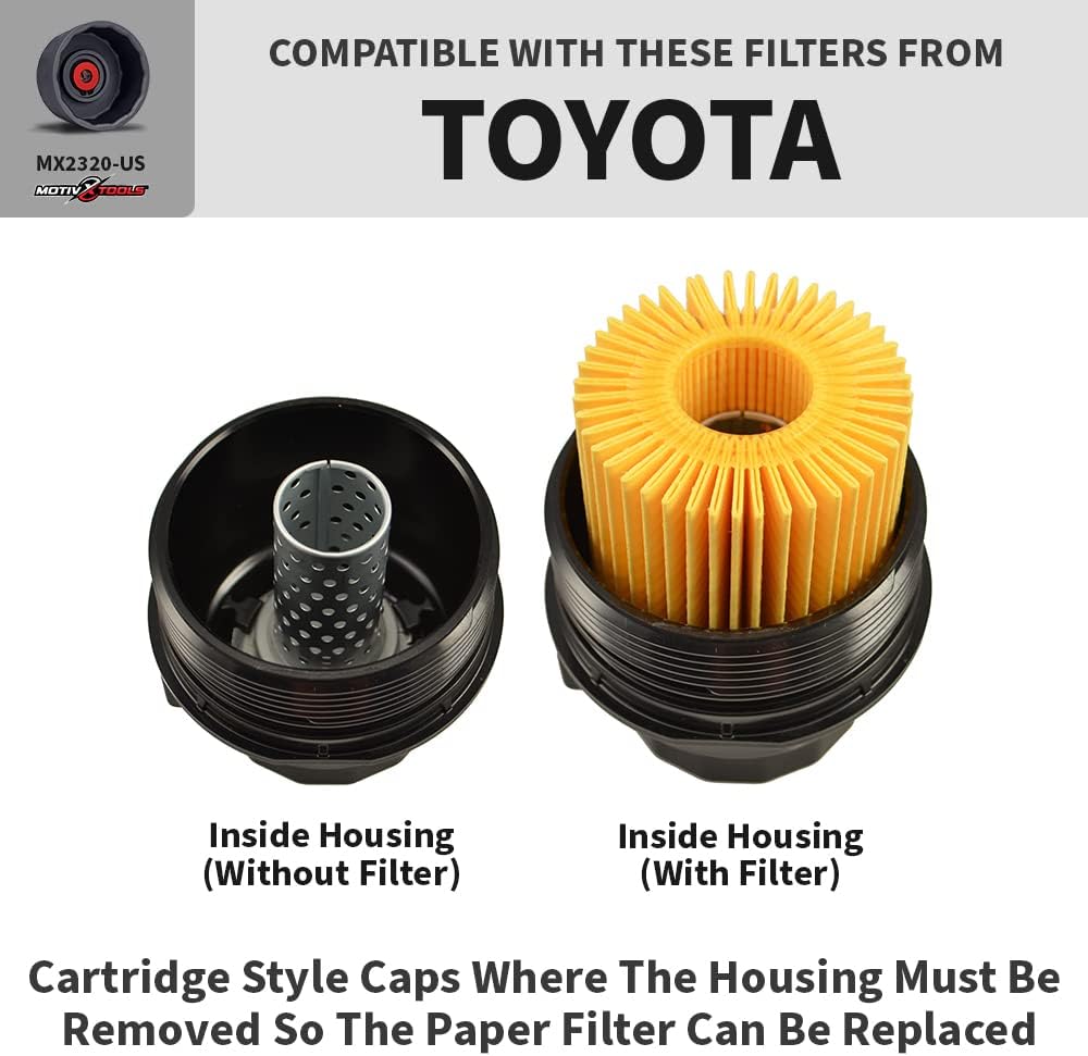 Motivx Tools Ölfilterschlüssel für Toyota, Lexus und Scion 2,0 bis 5,7 Liter Motoren mit 64 mm Kartu