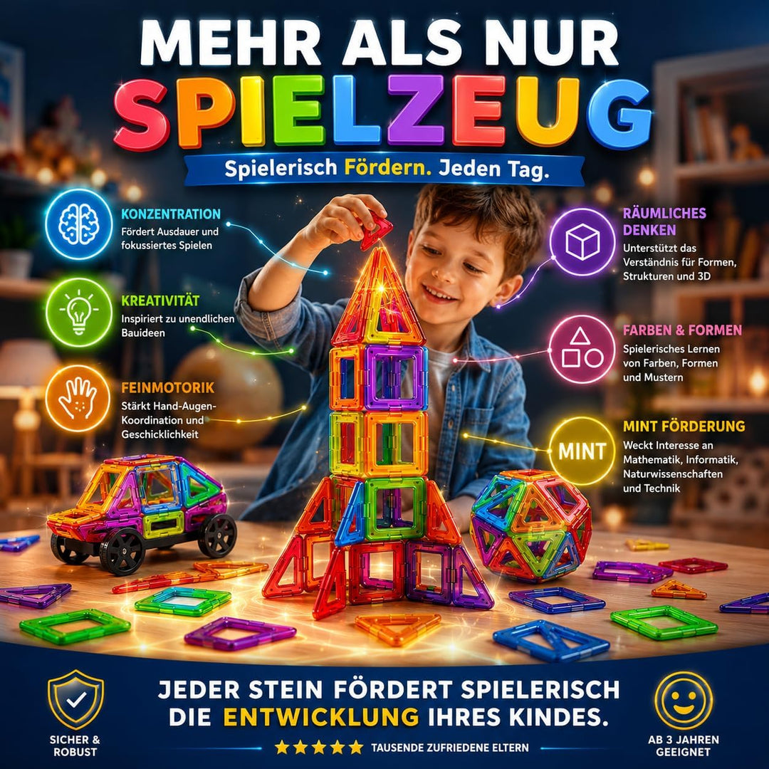 Magnetische Bausteine 101 Teile, Magnetspielzeug Magneten Kinder Magnetbausteine Magnet Spielzeug Ma