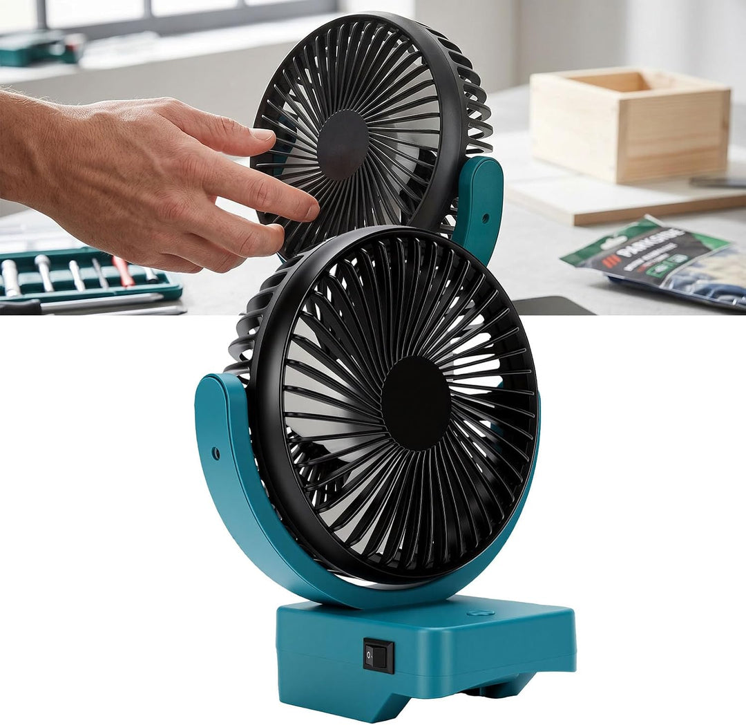 Sxhlseller 20-V-Baustellenventilator mit Bürstenlosem Motor | Tragbarer Ventilator mit 360°-Drehung