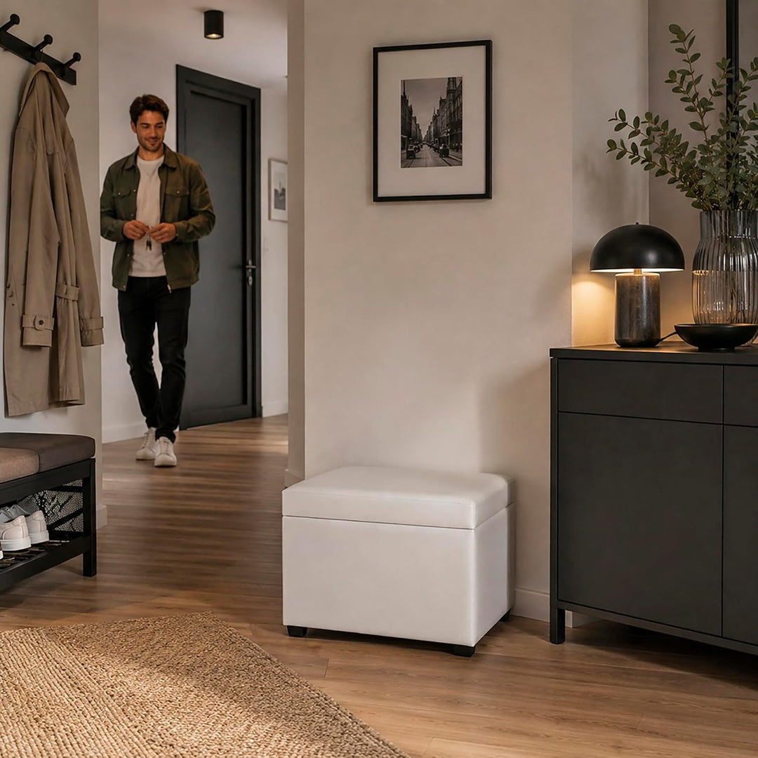 HAKU Möbel Sitztruhe, MDF, weiss, T 39 x B 58 x H 42 cm, Weiss