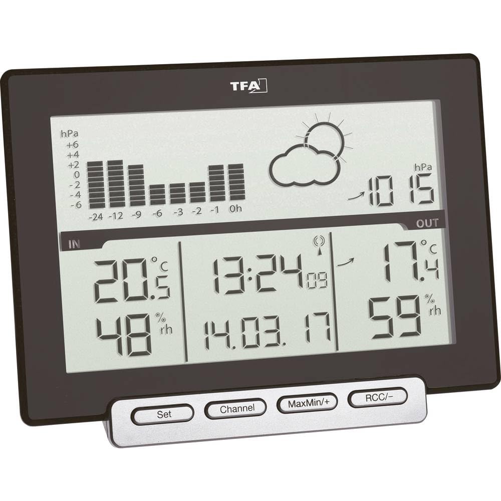 TFA Dostmann Meteo Sens Digitale Funk-Wetterstation, 35.1139.01, mit Thermo-Hygroaussensender, mit W