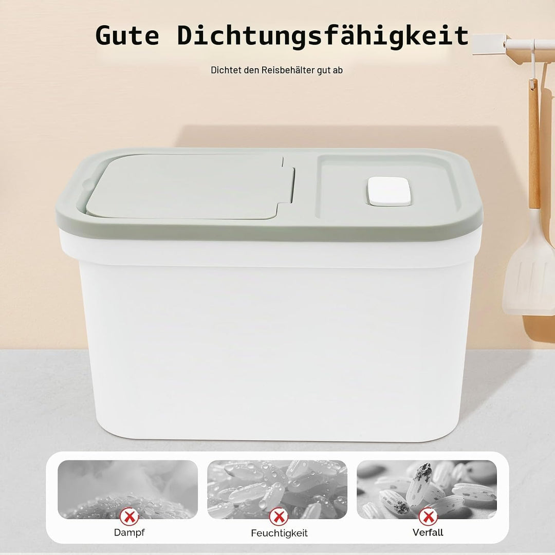 10kg Mehl Vorratsbehälter für Lebensmittel, Reisbehälter Behälter Insektensicher zur Aufbewahrung vo
