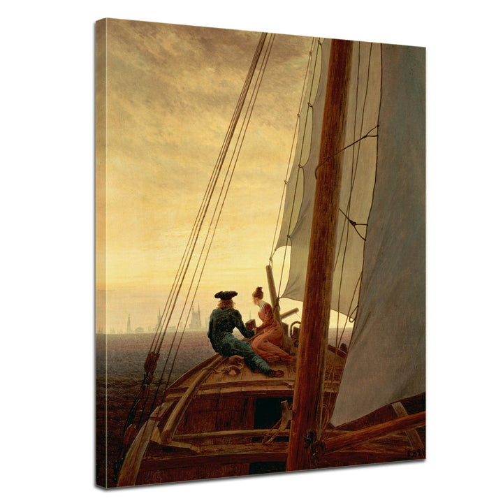 Bilderdepot24 Bild auf Leinwand | Caspar David Friedrich Auf dem Segler in 60x80 cm als Wandbild | W