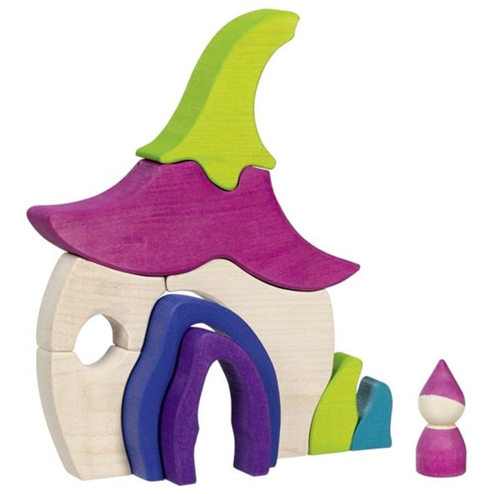 goki Evolution 58328 - Feenhaus aus Holz, Holzspielset mit Farben auf Wasserbasis, fördert Motorik u