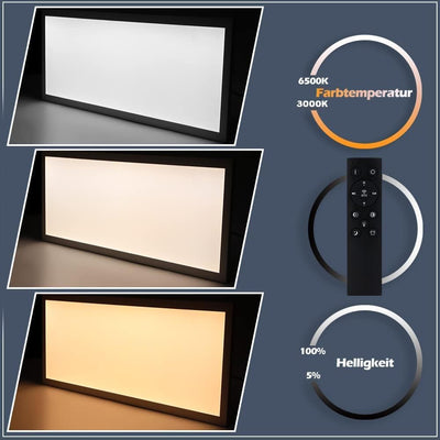 CBJKTX LED Deckenleuchte Dimmbar Panel - Flach Deckenlampe Wohnzimmer mit Fernbedienung 100x25CM Küc