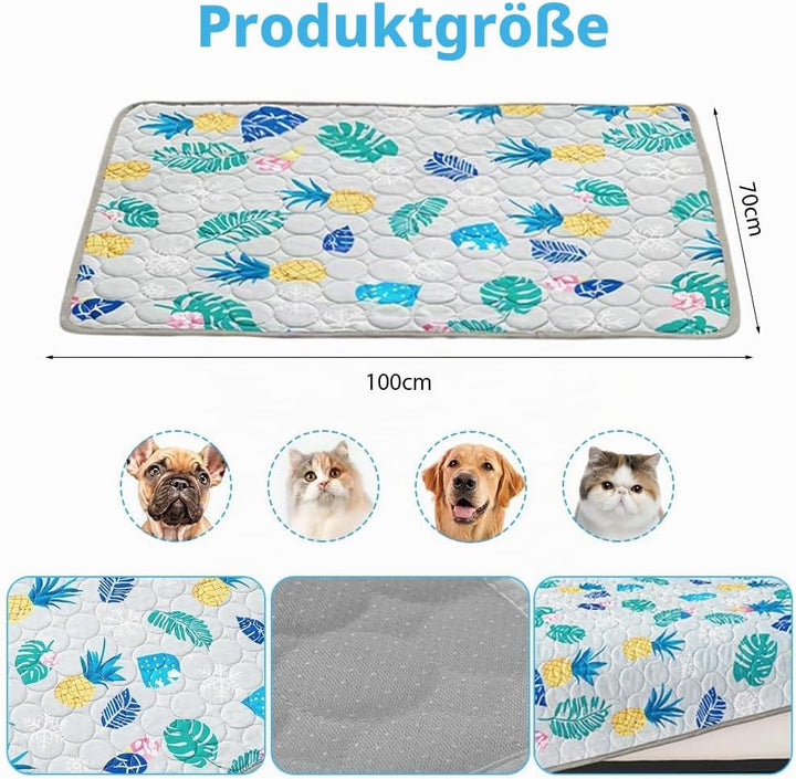 Yuragim Kühlmatte für Hunde, Selbstkühlend Hundematte 100 * 70cm Kühldecke für Hunde und Katzen für