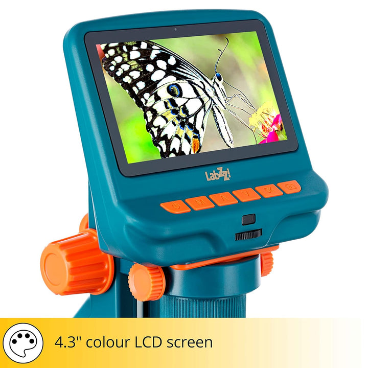 Levenhuk LabZZ DM200 Tragbares Digitalmikroskop Für Kinder Mit LCD-Display, Fernbedienung Und Präpar