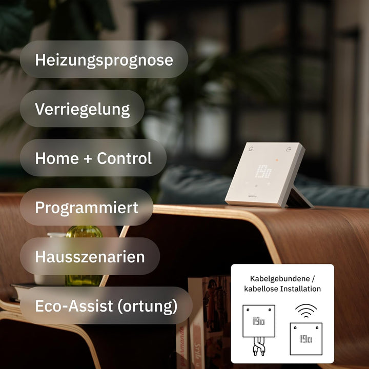 Netatmo Smartes Thermostat ORIGINAL für individuelle Heizkessel - Installationspaket, schnurlos/kabe