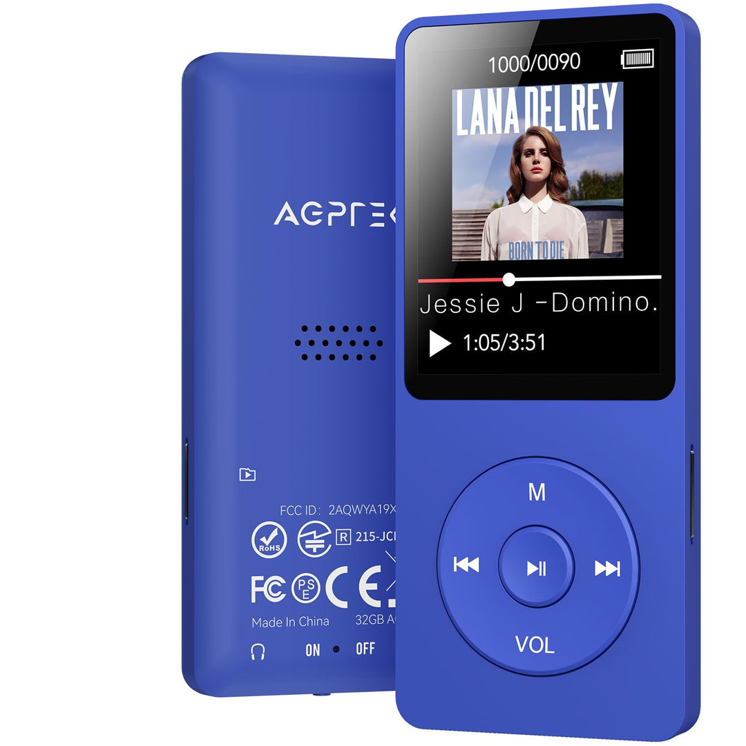 AGPTEK 32 GB Bluetooth 5.3 Musik-Player, verlustfrei, HiFi, 70 Std. Akkulaufzeit, tragbar, Lautsprec