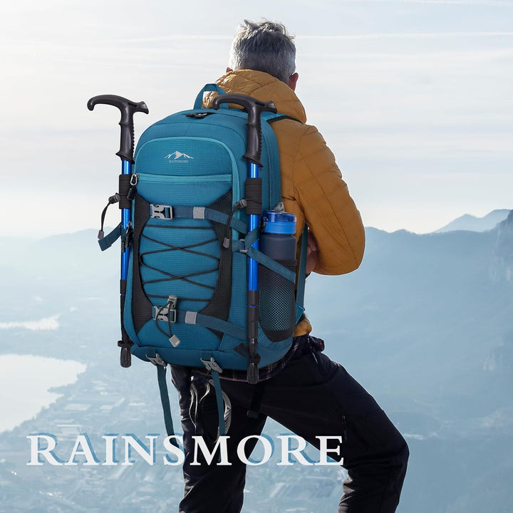 RAINSMORE Wanderrucksack Herren Damen 40L Rucksack Wasserdicht Gross Reiserucksack Leicht Faltbarer