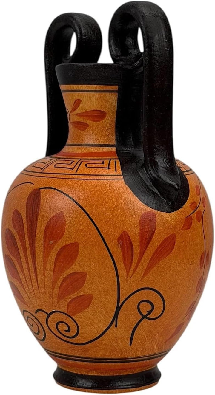 Griechische schwarze Keramik-Vase, Topf mit Töpferei, Göttin Aphrodite, 17 cm
