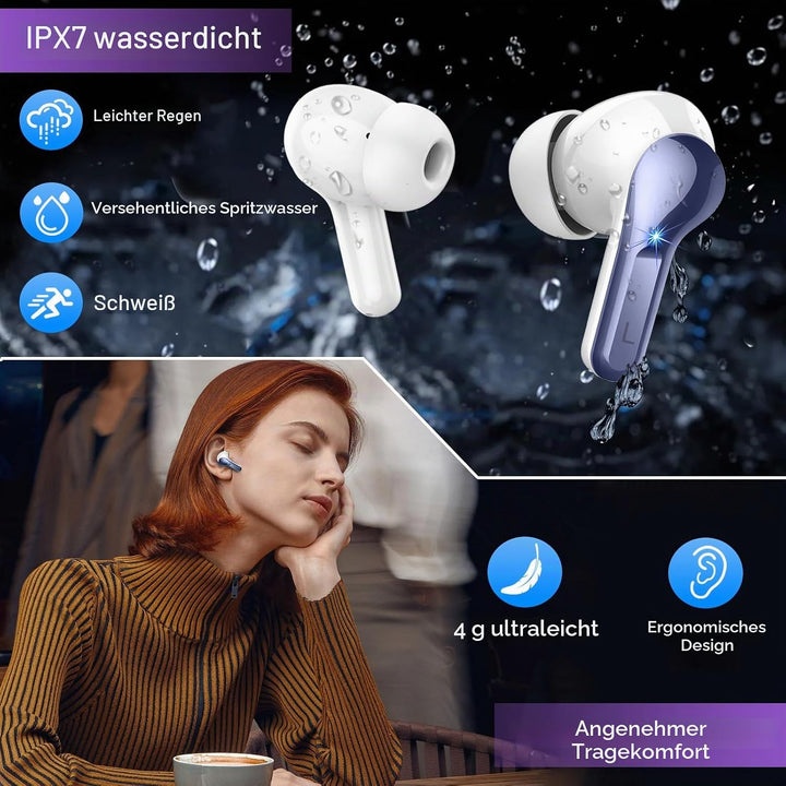 Bluetooth Kopfhörer, 2026 Kopfhörer Kabellos Bluetooth 5.4 mit 50Std HiFi-Stereo Tiefer Bass, 4 ENC