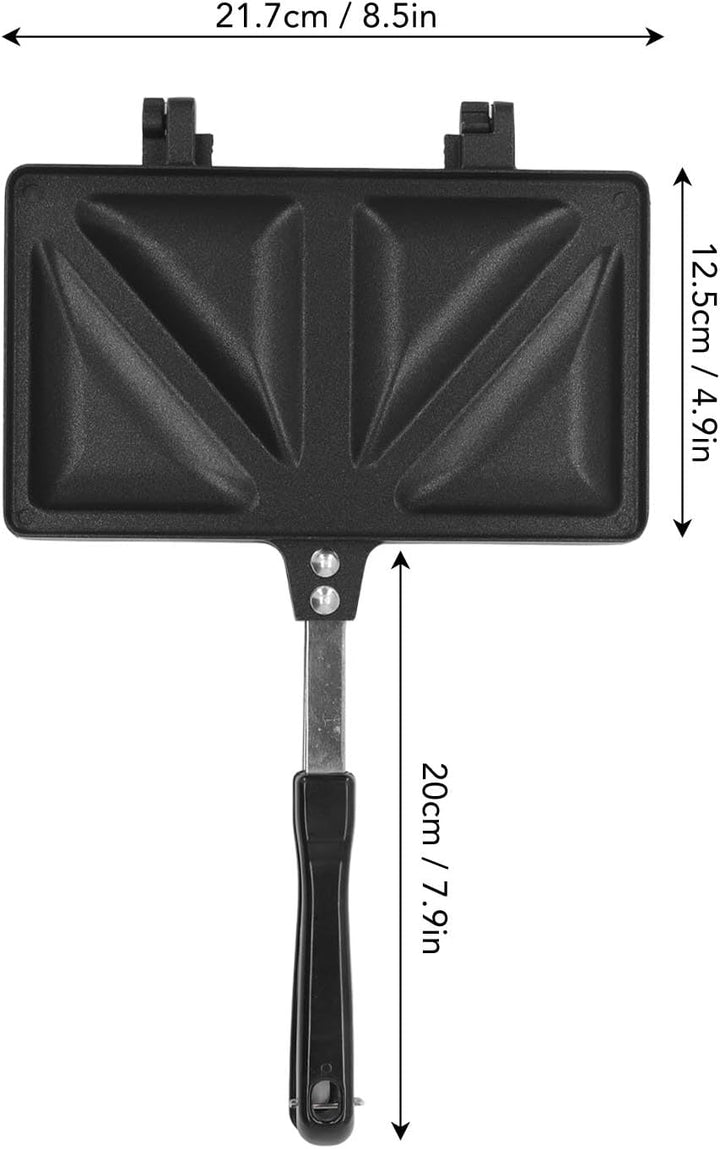 Doppelseitige Sandwich Backform, Hot Sandwich Maker Aluminiumlegierung Hot Dog Toaster doppelseitige