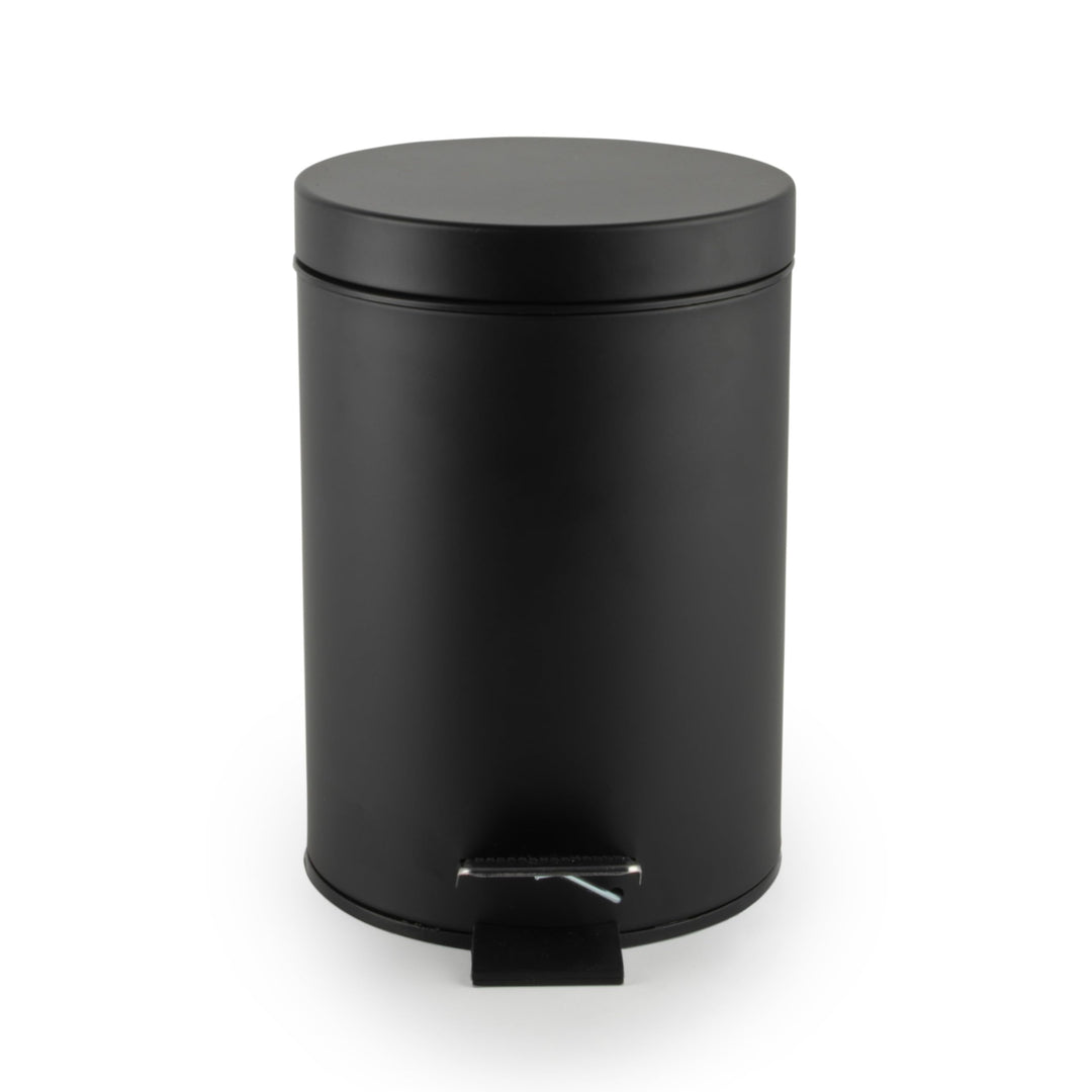 Beldray LA038098BLKFEU7 Badezimmer-Fusspedal-Mülleimer - Kleiner runder Edelstahl-Hygienemülleimer f
