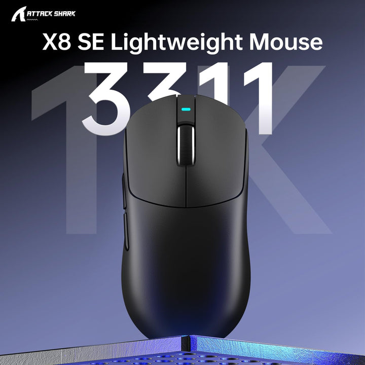 ATTACK SHARK X8SE Mouse for Large Hand, 55g Superlight, PixArt PAW3311 Gaming Sensor, BT/2.4G Wirele