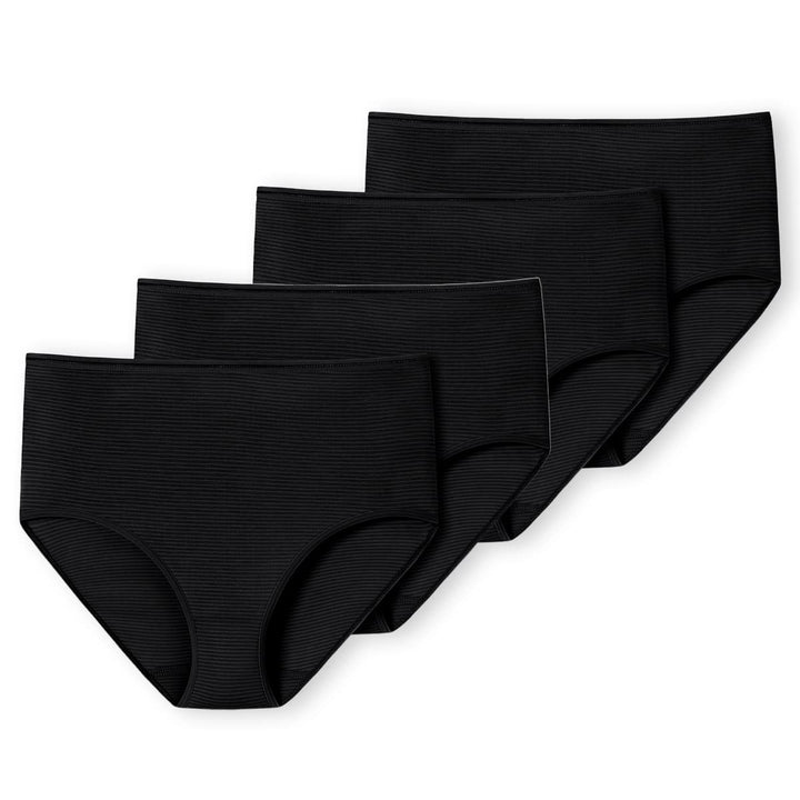 Schiesser Damen 2 PACK Midi Slip Unterwäsche - Modal Essentials 36 4 X Schwarz, 36 4 X Schwarz