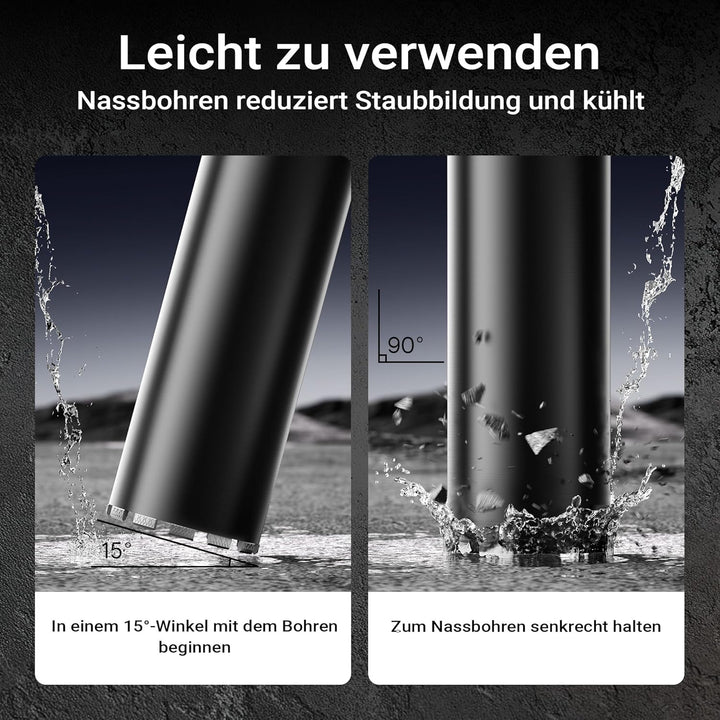 Wiltec Diamantbohrkrone Typ 2 (Mesh) Ø 152 mm, Bohrkrone 450 mm, 1¼ UNC Nassbohrkrone, Diamantbohrer