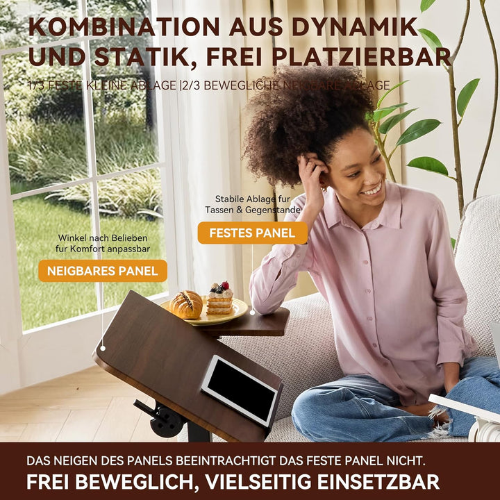 MUSSO AnyDesk-D5 Mobiler Steh-Sitz-Schreibtisch, höhenverstellbar 68-108cm, Laptoptisch mit Gasdruck