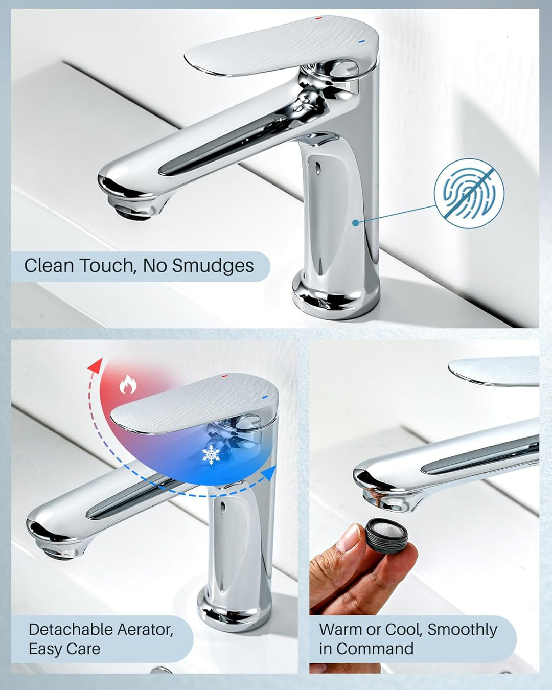 ARCORA WasserhahnBad, Waschtischarmatur Badezimmer, Einhebelmischer Mischbatterie Chrom 18.5 cm, Tou